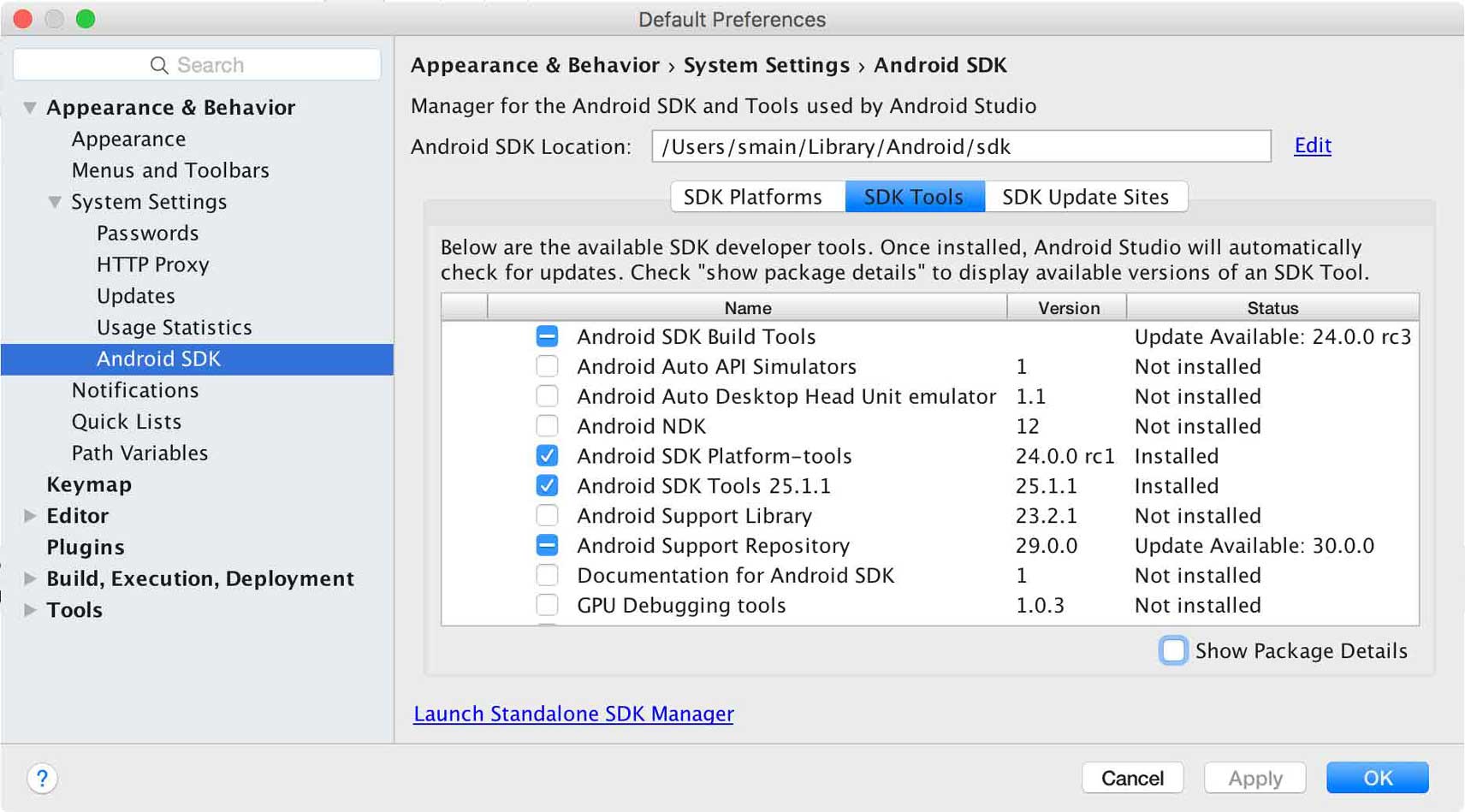 install android sdk for mac